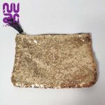 کیف آرایشی ایپسی مدل پولکی طلایی | Ipsy Gold Sequins Cosmetics Makeup Bag
