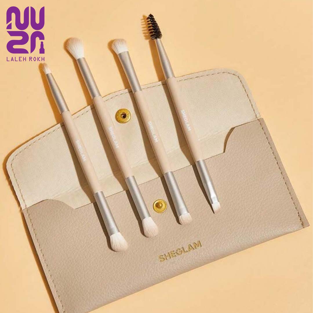 Sheglam 101 Eye essenials Brush Set whit Bag ست براش چشم 4عددی دوسر همراه با کیف شیگلم | Sheglam 101 Eye essenials Brush Set whit Bag - تصویر 1