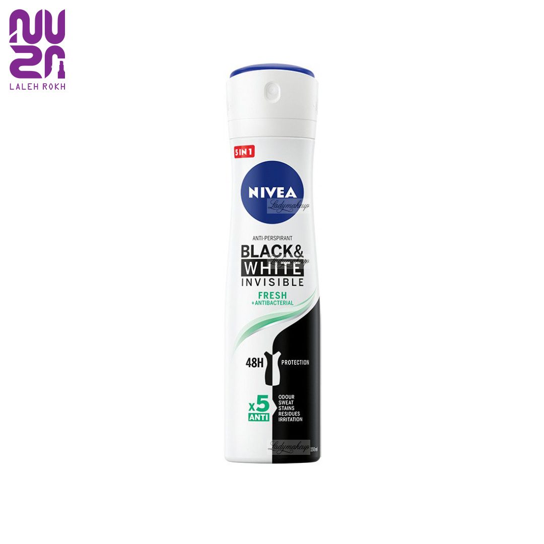 Nivea Black and White Invisible Fresh Anti Perspirant Spray اسپری ضد تعریق زنانه بلک اند وایت فرش نیوا 150میل | Nivea Black and White Invisible Fresh Anti Perspirant Spray - تصویر 1