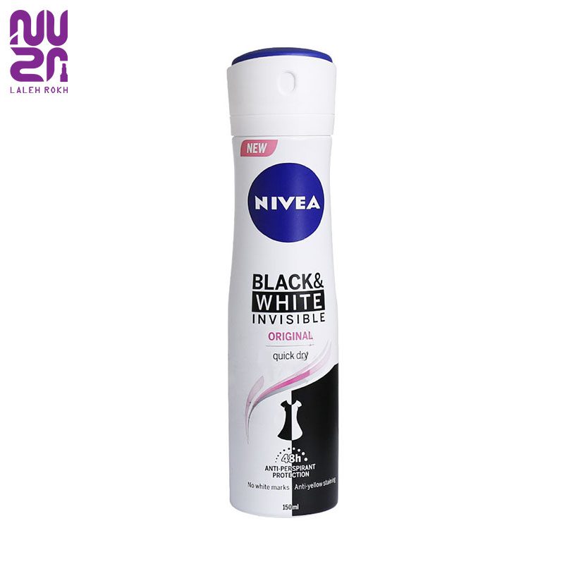 Nivea Black and White Invisible Original Anti Perspirant Spray اسپری ضد تعریق زنانه بلک اند وایت اورجینال نیوا 150میل | Nivea Black and White Invisible Original Anti Perspirant Spray - تصویر 1