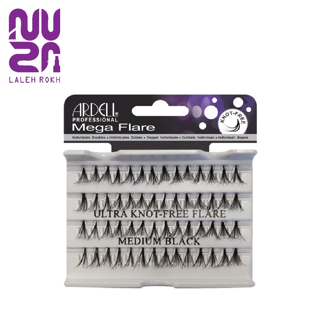 Ardell Mega Flare Ultra Knot- Free lashes - medium black مژه 56 عددی اردل مگا فلیر سایز مدیوم طبیعی | Ardell Mega Flare Ultra Knot- Free lashes - medium black - تصویر 1