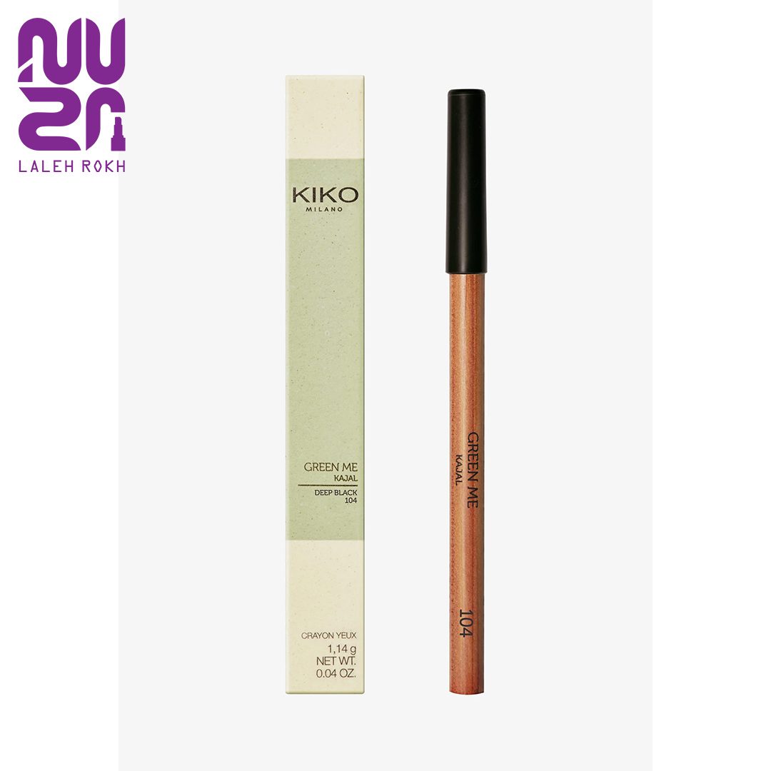 kiko Green Me Kajal black 104 مداد چشم جامد وگان طبیعی گرین می کژال کیکو 104 | kiko Green Me Kajal deep black 104 - تصویر 1