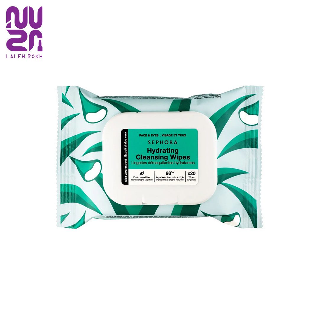 Sephora hydrating cleansing wipes دستمال مرطوب کننده چشم و صورت آلورا سفورا |Sephora hydrating cleansing wipes - تصویر 1
