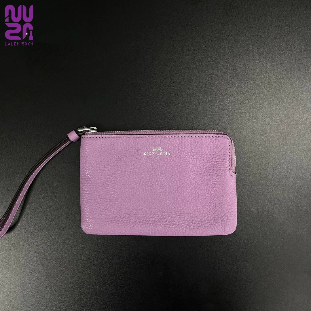 Coach Hands Bag222 کیف دستی تک زیپ سایز کوچک کوچ - رنگ بنفش | Coach Purple Hands Bag - تصویر 1