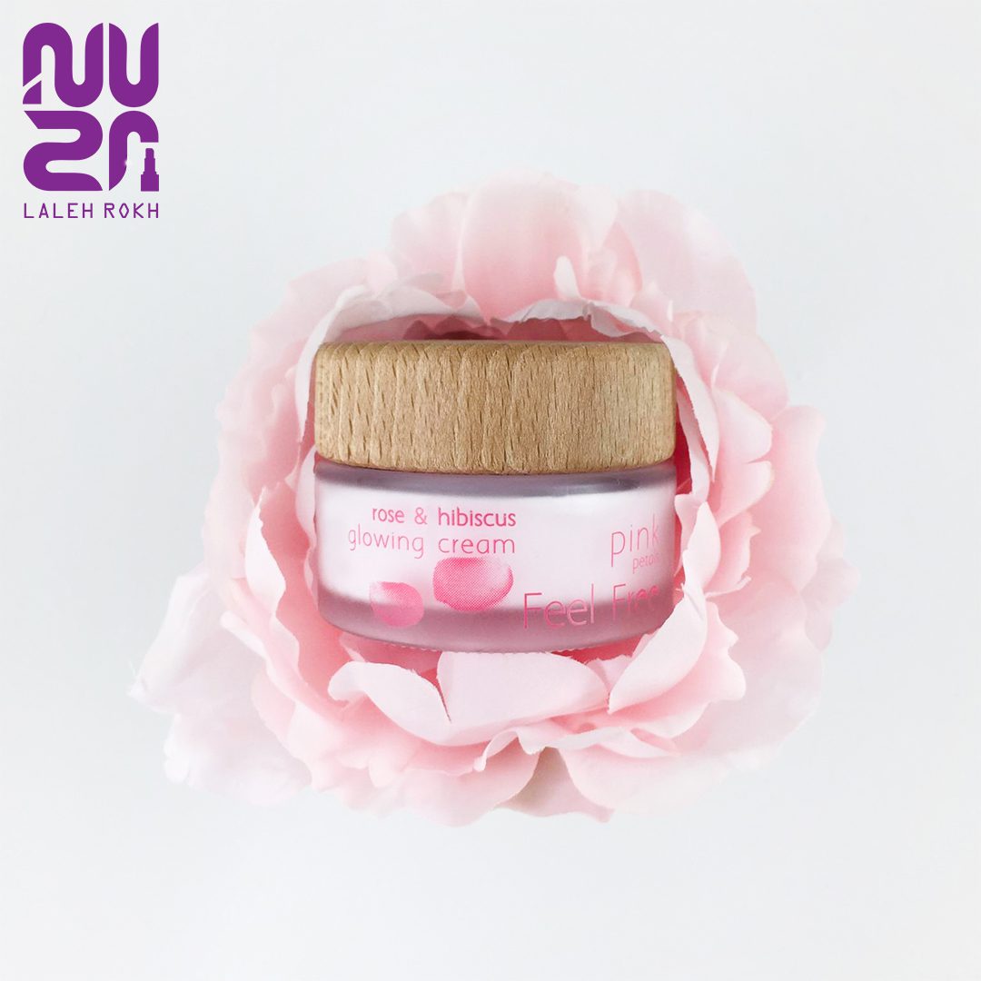 Feel free rose and hibiscus glowing cream pink50ml کرم براق کننده رز و چای فیل فری مناسب پوست خشک|Feel free rose and hibiscus glowing cream pink50ml - تصویر 1
