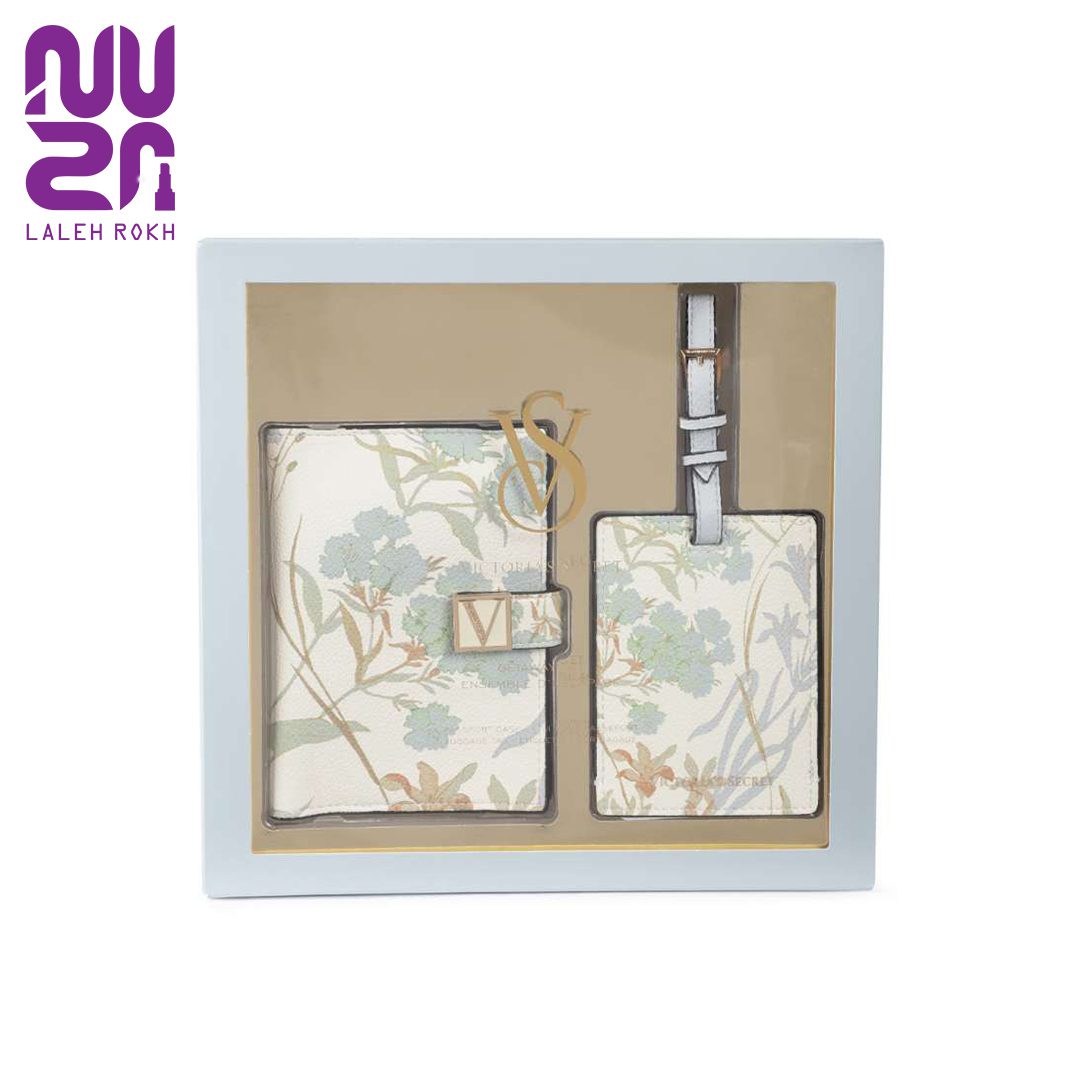Victoria's Secret Women Floral Printed Passport Cover With ID Card Holder ست دو عددی کیف پاسپورتی + کیف کارتی گلدار ویکتوریا سکرت | Victoria's Secret Women Floral Printed Passport Cover With ID Card Holder - تصویر 1