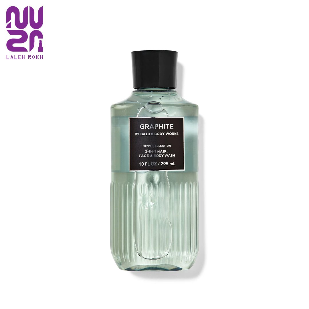 bath and body works graphite body wash295ml شامپو3کاره صورت و بدن و مو گرافیت مردانه بث اند بادی ورکس 295میل | bath and body works graphite 3-1 hair&face& body wash295ml - تصویر 1