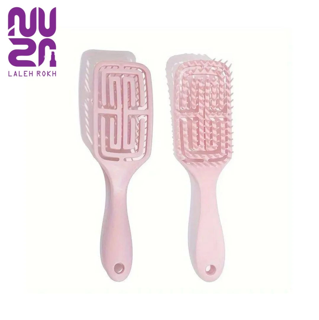 [[_11zon برس مو مستطیل رنگ صورتی شین | Shein pink paddle hair brush - تصویر 1